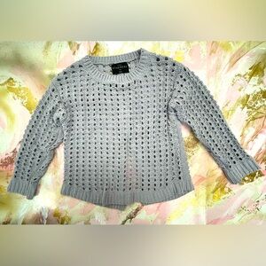 Ethereal gray crochet sweater M